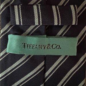 Tiffany&Co Tie Made in Italy 100 Seide Silk Blue Stripe